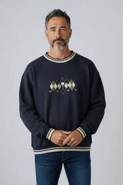 Vintage Fairway Outfitters Golf Club Knit Embroidered Sweater Navy Mens Large